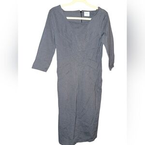 Marycrafts 8 Maxi Dress Gray Quarter Sleeve Soft StretchDimensions Pit-pit 15"